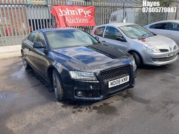Location: Hayes - 2008 AUDI A5 SPORT TDI A Coupe REG: MD08KNR, Keys: No, MOT Expiry date: 07/03/2026, 2698 Diesel, Variable 1 Speed Auto Diesel, Former Keepers: 9