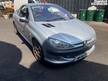 Location: Stapleford - 2002 PEUGEOT 206 CONVERTIBLE REG: MF51YDT, 1997cc PETROL, MANUAL, Former Keepers: 1, Keys: Yes, MOT Expiry date: 07/09/2026
