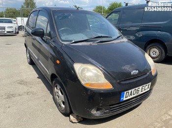 Location: Manchester - 2006 CHEVROLET MATIZ SX 5 Door Hatchback REG: DA06ECX, 995 Petrol, 5 Speed Manual Petrol, Former Keepers: 5, Keys: No, MOT Expiry date: 04/03/2027