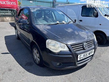 Location: Belvedere - 2005 VOLKSWAGEN POLO S 75 5 Door Hatchback REG: GJ55MPF, Keys: No, MOT Expiry date: 06/09/2026, 1400 Petrol, 5 Speed Manual Petrol, Former Keepers: 4