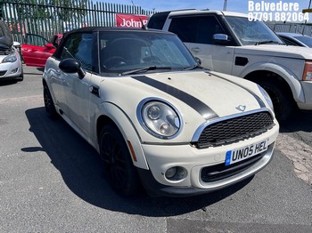 Location: Belvedere - 2011 MINI COOPER Convertible REG: UN05HEL, Keys: No, MOT Expiry date: 03/09/2025, 1598 Petrol, 6 Speed Manual Petrol, Former Keepers: 3