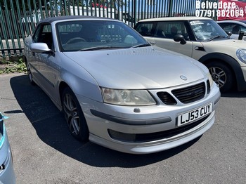 Location: Belvedere - 2003 SAAB 9-3 AERO 210 BHP Convertible REG: LJ53CUY, Keys: No, MOT Expiry date: 15/04/2026, 1998 Petrol, 6 Speed Manual Petrol, Former Keepers: 7