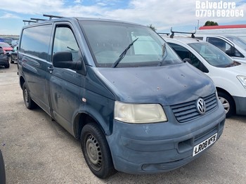 Location: Belvedere - 2008 VOLKSWAGEN TRANSPORTER T30 102 TDI SWB Panel Van REG: LR08KFX, Keys: No, MOT Expiry date: 02/02/2027, 1896 Diesel, 5 Speed Manual Diesel, Former Keepers: 12