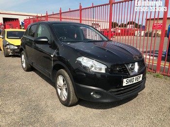 Location: Edinburgh - 2010 NISSAN QASHQAI ACENTA DCI 5 Door Hatchback REG: SH10VEP, Keys: No, MOT Expiry date: 11/02/2025, 1461 Diesel, 6 Speed Manual Diesel, Former Keepers: 8