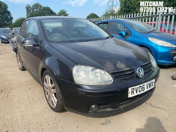 Location: Mitcham - 2006 VOLKSWAGEN GOLF GT FSI 5 Door Hatchback REG: RV06VWX, Keys: No, MOT Expiry date: 05/08/2026, 2000 Petrol, 6 Speed Manual Petrol, Former Keepers: 6