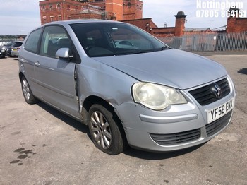 Location: Nottingham - 2009 VOLKSWAGEN POLO SE TDI 80 3 Door Hatchback REG: YF58ENX, Keys: No, MOT Expiry date: 09/02/2026, 1400 Diesel, 5 Speed Manual Diesel, Former Keepers: 8