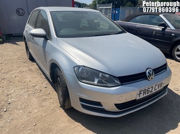 Location: PETERBOROUGH - 2013 VOLKSWAGEN GOLF S BLUEMOTION TECHN-G 5 Speed Manual Petrol REG: FR62CVK, 1197cc Petrol, 5 Speed Manual Petrol, Former Keepers: 3, Keys: No, MOT: Expiry date27/03/2026