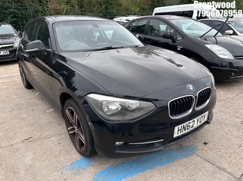 Location: Brentwood - 2012 BMW 114I SPORT 3 Door Hatchback REG: HN62YOY, Keys: No, MOT Expiry date: 13/12/2025, 1598 Petrol, 6 Speed Manual Petrol, Former Keepers: 4