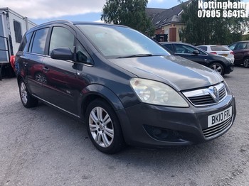 Location: Nottingham - 2010 VAUXHALL ZAFIRA DESIGN MPV REG: BK10FRL, Keys: No, MOT Expiry date: 24/10/2024, 1598 Petrol, 5 Speed Manual Petrol, Former Keepers: 5