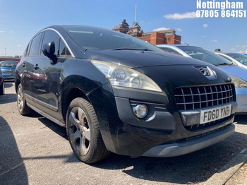 Location: Nottingham - 2011 PEUGEOT 3008 SPORT HDI 5 Door Hatchback REG: FD60YNB, Keys: No, MOT Expiry date: 02/04/2025, 1560 Diesel, 6 Speed Manual Diesel, Former Keepers: 9