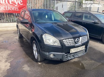 Location: Hayes - 2009 NISSAN QASHQAI N-TEC 5 Door Hatchback REG: LY59CUW, Keys: No, MOT Expiry date: 25/04/2026, 1598 Petrol, 6 Speed Manual Petrol, Former Keepers: 7
