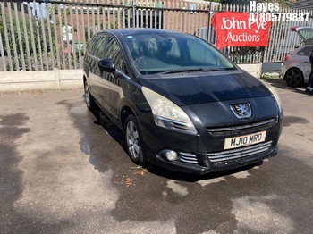 Location: Hayes - 2010 PEUGEOT 5008 SPORT HDI S-A MPV REG: MJ10MRO, Keys: No, MOT Expiry date: 13/03/2027, 1560 Diesel, 6 Speed Semi Auto Diesel, Former Keepers: 7