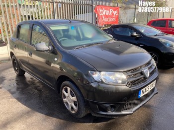 Location: Hayes - 2013 DACIA SANDERO AMBIANCE TCE 5 Door Hatchback REG: NA13UXS, Keys: No, MOT Expiry date: 17/01/2026, 898 Petrol, 5 Speed Manual Petrol, Former Keepers: 5