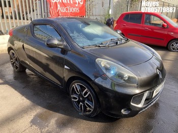 Location: Hayes - 2011 RENAULT WIND ROADSTER GT LINE TCE Convertible REG: NA11FRJ, Keys: No, MOT Expiry date: 26/05/2026, 1149 Petrol, 5 Speed Manual Petrol, Former Keepers: 9