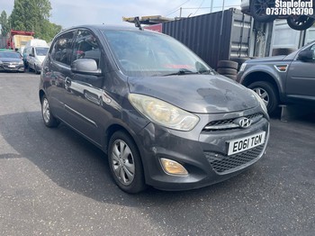 Location: Stapleford - 2011 HYUNDAI I10 ACTIVE 5 Door Hatchback REG: EO61TGN, Keys: Yes, MOT Expiry date: 14/08/2026, 1248 Petrol, 5 Speed Manual Petrol, Former Keepers: 8