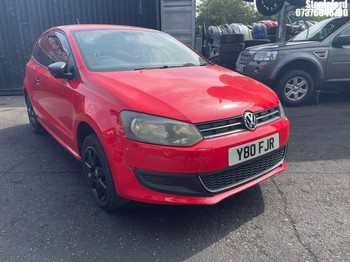 Location: Stapleford - 2010 VOLKSWAGEN POLO S 70 3 Door Hatchback REG: Y80FJR, Keys: No, MOT Expiry date: 25/09/2026, 1198 Petrol, 5 Speed Manual Petrol, Former Keepers: 5