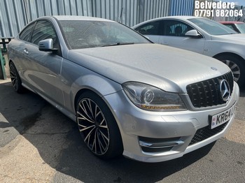 Location: BELVEDERE - 2014 MERCEDES-BENZ C180 AMG SPORT ED PREMIUM Coupe REG: KR64LVY, 1595cc Petrol, 7 Speed Auto Petrol, Former Keepers: 5, Keys: No, MOT: Expiry date14.05.2027
