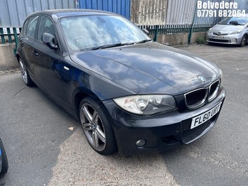 Location: Belvedere - 2010 BMW 116I M SPORT 5 Door Hatchback REG: FL60URT, Keys: No, MOT Expiry date: 30/10/2026, 1995 Petrol, 6 Speed Manual Petrol, Former Keepers: 6