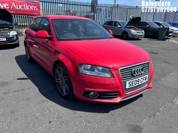 Location: Belvedere - 2009 AUDI A3 S LINE TFSI 5 Door Hatchback REG: SE09CFM, Keys: No, MOT Expiry date: 29/03/2027, 1390 Petrol, 6 Speed Manual Petrol, Former Keepers: 4