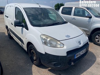 Location: Belvedere - 2012 PEUGEOT PARTNER CRC HDI Panel Van REG: NV62KCG, Keys: No, MOT Expiry date: 27/03/2027, 1560 Diesel, 5 Speed Manual Diesel, Former Keepers: 9