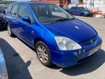 Location: Nottingham - 2002 HONDA CIVIC SE EXECUTIVE AUTO 5 Door Hatchback REG: RV52CVG, Keys: No, MOT Expiry date: 08/02/2027, 1590 Petrol, 4 Speed Auto Petrol, Former Keepers: 13