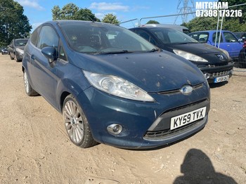 Location: Mitcham - 2009 FORD FIESTA TITANIUM 96 3 Door Hatchback REG: KY59TVX, Keys: No, MOT Expiry date: 23/07/2025, 1388 Petrol, 5 Speed Manual Petrol, Former Keepers: 6