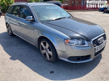 Location: Nottingham - 2008 AUDI A4 AVANT S LINE TDI 140 Estate REG: KT08EAE, Keys: No, MOT Expiry date: 16/06/2026, 1968 Diesel, 6 Speed Manual Diesel, Former Keepers: 10