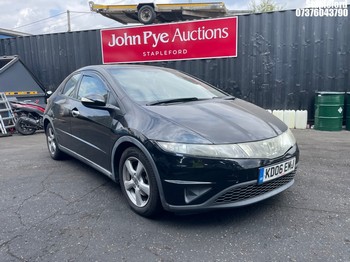 Location: Stapleford - 2006 HONDA CIVIC SE I-VTEC 5 Door Hatchback REG: KD06EMJ, Keys: Yes, MOT Expiry date: 17/11/2026, 1799 Petrol, 6 Speed Manual Petrol, Former Keepers: 4