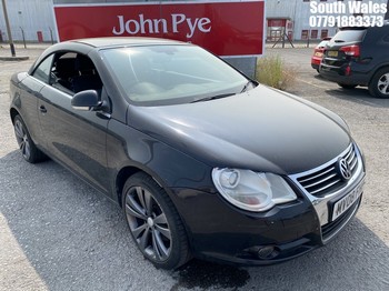 Location: South Wales - 2008 VOLKSWAGEN EOS SPORT TDI Convertible REG: MV08FHF, Keys: No, MOT Expiry date: 09/06/2025, 1968 Diesel, 6 Speed Manual Diesel, Former Keepers: 6