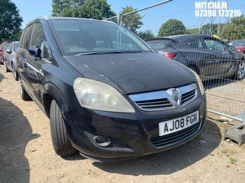 Location: Mitcham - 2008 VAUXHALL ZAFIRA SRI MPV REG: AJ08FGN, Keys: No, MOT Expiry date: 28/08/2026, 1796 Petrol, 5 Speed Manual Petrol, Former Keepers: 8