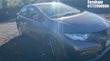 Location: Farnham - 2012 HONDA CIVIC I-VTEC SE 5 Door Hatchback REG: LO12TVL, Keys: Yes, MOT Expiry date: 09/01/2027, 1798 CC Petrol, 6 Speed Manual Petrol, Former Keepers: 3