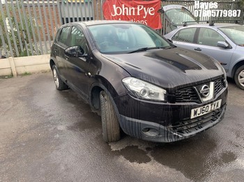 Location: Hayes - 2010 NISSAN QASHQAI ACENTA 5 Door Hatchback REG: WJ60TYA, Keys: No, MOT Expiry date: 24/04/2024, 1598 Petrol, 5 Speed Manual Petrol, Former Keepers: 7