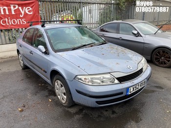 Location: Hayes - 2002 RENAULT LAGUNA AUTHENTIQUE 16V 5 Door Hatchback REG: LX52RXB, Keys: No, MOT Expiry date: 06/11/2025, 1598 Petrol, 5 Speed Manual Petrol, Former Keepers: 2