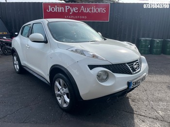 Location: Stapleford - 2013 NISSAN JUKE ACENTA 5 Door Hatchback REG: SW62NDG, Keys: Yes, MOT Expiry date: 28/08/2026, 1598 Petrol, 5 Speed Manual Petrol, Former Keepers: 9