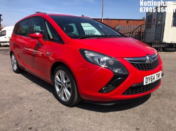 Location: Nottingham - 2014 VAUXHALL ZAFIRA TOURER SRI TURBO MPV REG: DY64TNV, 1364cc PETROL, 6 SPEED MANUAL PETROL, Former Keepers: 2, Keys: Yes, MOT Expiry date: 25/06/2027