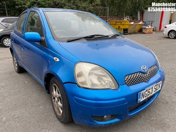 Location: Manchester - 2003 TOYOTA YARIS T SPIRIT 5 Door Hatchback REG: NG53SZK, 1299cc Petrol, 5 Speed Manual Petrol, Former Keepers: 2, Keys: No, MOT Expiry date: 03/11/2026