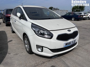 Location: Belvedere - 2016 KIA CARENS 2 ISG MPV REG: MH16YJO, Keys: No, MOT Expiry date: 04/08/2026, 1591 Petrol, 6 Speed Manual Petrol, Former Keepers: 2