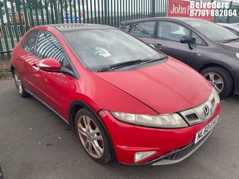 Location: Belvedere - 2010 HONDA CIVIC ES I-VTEC 5 Door Hatchback REG: NL60GVZ, Keys: No, MOT Expiry date: 17/01/2026, 1799 Petrol, 6 Speed Manual Petrol, Former Keepers: 6