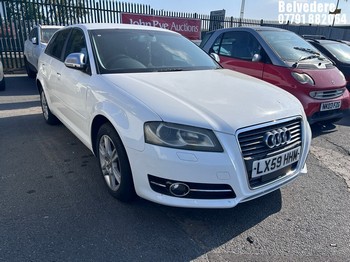 Location: Belvedere - 2010 AUDI A3 5 Door Hatchback REG: LX59HHM, Keys: No, MOT Expiry date: 23/01/2027, 1380 Petrol, AUTOMATIC, Former Keepers: 3