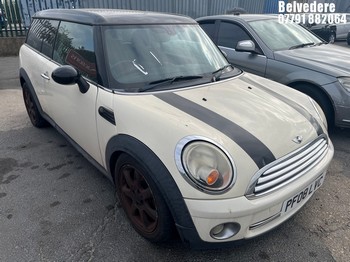 Location: Belvedere - 2008 MINI COOPER CLUBMAN Estate REG: PF08LVC, Keys: No, MOT Expiry date: 23.06.2026, 1598 Petrol, 6 Speed Manual Petrol, Former Keepers: 8