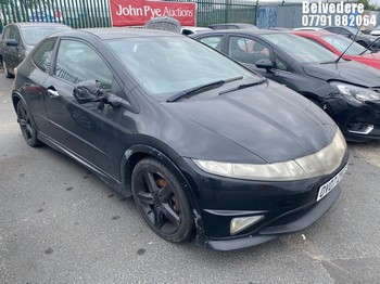 Location: Belvedere - 2007 HONDA CIVIC TYPE-S GT I-VTEC SA 3 Door Hatchback REG: OV07ZVC, Keys: No, MOT Expiry date: 26/09/2026, 1799 Petrol, 6 Speed Semi Auto Petrol, Former Keepers: 11