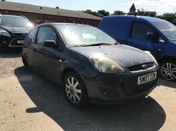NOTE: ATF Registered Buyers ONLY - Location: Edinburgh - 2007 FORD FIESTA SILVER 3 Door Hatchback REG: SM07ZZW, Keys: No, 1242 Petrol, 5 Speed Manual Petrol, Former Keepers: 2