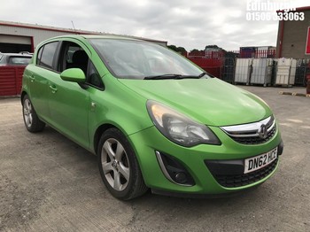 Location: Edinburgh - 2012 VAUXHALL CORSA SXI AC 5 Door Hatchback REG: DN62HCE, Keys: Yes, MOT Expiry date: 20/01/2027, 1229 Petrol, 5 Speed Manual Petrol, Former Keepers: 6