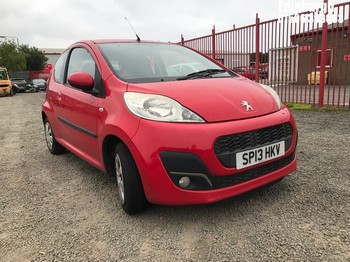 Location: Edinburgh - 2013 PEUGEOT 107 ACTIVE 3 Door Hatchback REG: SP13HKV, Keys: No, MOT Expiry date: 24/11/2025, 998 Petrol, 5 Speed Manual Petrol, Former Keepers: 3