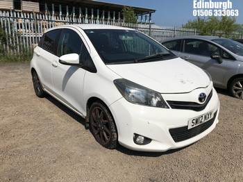 Location: Edinburgh - 2012 TOYOTA YARIS TREND VVT-I CVT 5 Door Hatchback REG: SW12NXY, Keys: No, MOT Expiry date: 14/08/2025, 1329 Petrol, Variable Speed Auto Petrol, Former Keepers: 4