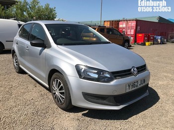 Location: Edinburgh - 2012 VOLKSWAGEN POLO S 60 5 Door Hatchback REG: YH62JUW, Keys: No, MOT Expiry date: 27/06/2025, 1198 Petrol, 5 Speed Manual Petrol, Former Keepers: 6