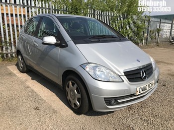 Location: Edinburgh - 2010 MERCEDES-BENZ A160 BLUEEFF-Y CLASSIC SE 5 Door Hatchback REG: DA10YCH, Keys: No, MOT Expiry date: 03/11/2026, 1498 Petrol, 5 Speed Manual Petrol, Former Keepers: 3
