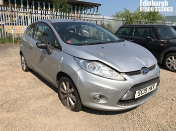 Location: Edinburgh - 2010 FORD FIESTA ZETEC 3 Door Hatchback REG: SC10YKV, Keys: No, MOT Expiry date: 19/05/2027, 1242 Petrol, 5 Speed Manual Petrol, Former Keepers: 8