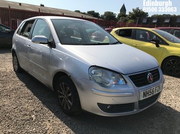 Location: Edinburgh - 2007 VOLKSWAGEN POLO S 55 5 Door Hatchback REG: NH56FZK, Keys: No, MOT Expiry date: 04/06/2026, 1198 Petrol, 5 Speed Manual Petrol, Former Keepers: 10