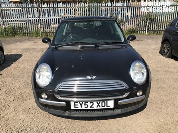Location: Edinburgh - 2002 MINI MINI ONE 3 Door Hatchback REG: EY52XOL, Keys: No, MOT Expiry date: 03/07/2025, 1598 Petrol, 5 Speed Manual Petrol, Former Keepers: 13